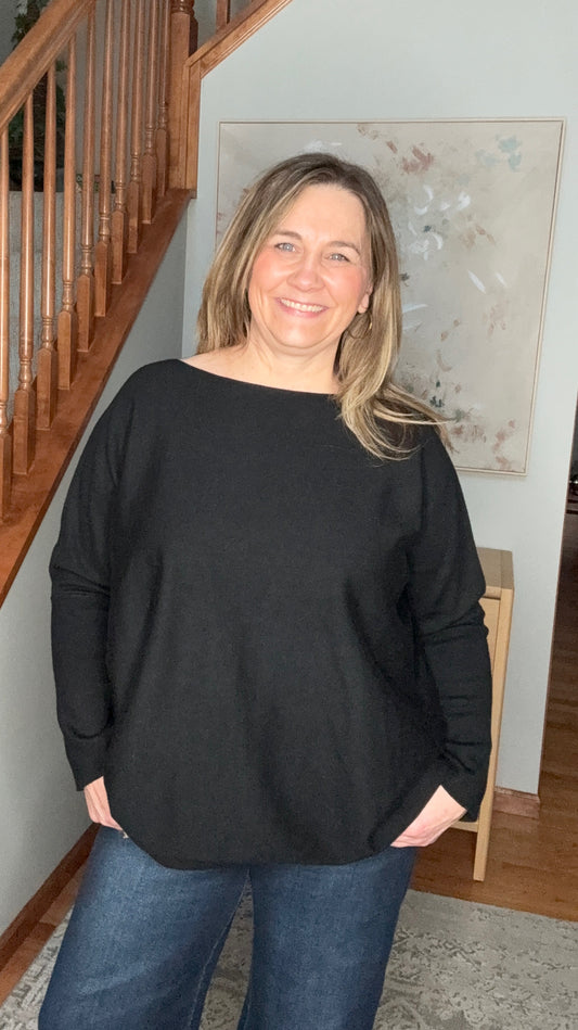 The Timeless Black Long Sleeve Sweater
