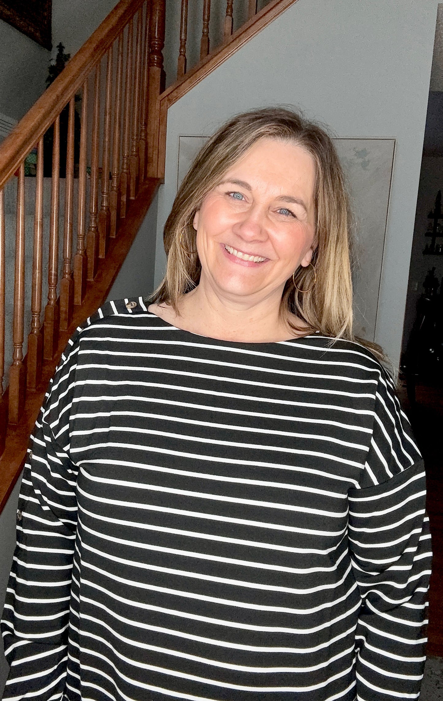 Chic & Buttoned Black and White Tee