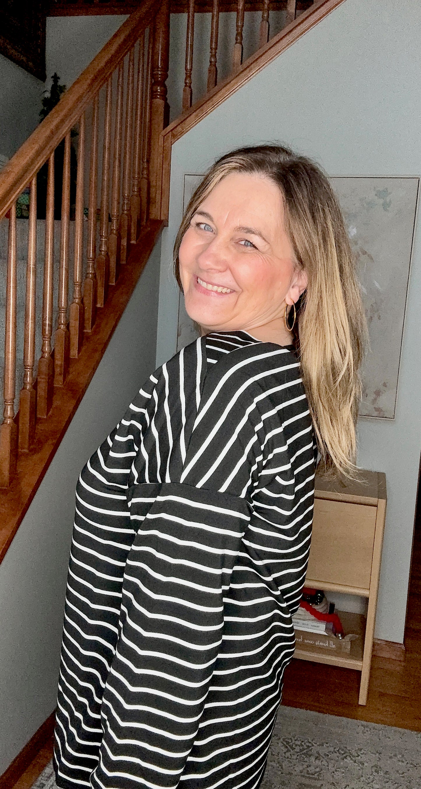 Chic & Buttoned Black and White Tee