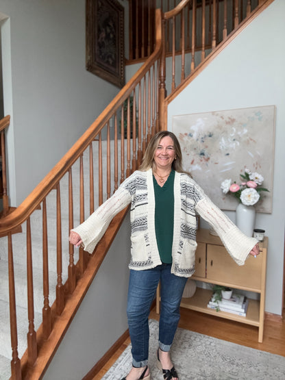 Chilly Cabin Evenings Open Front Cardigan