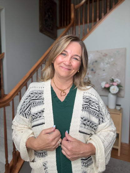 Chilly Cabin Evenings Open Front Cardigan