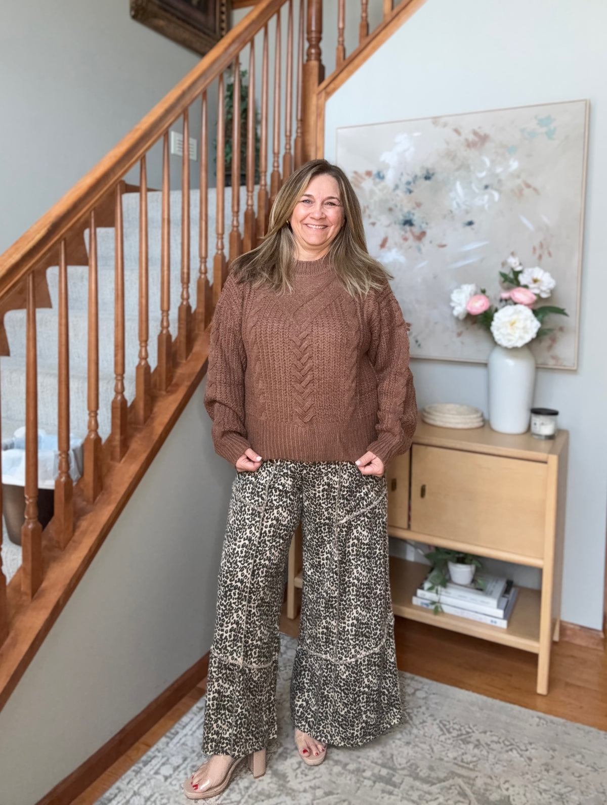 Wild Side Wide Leg Leopard Cargo Pants