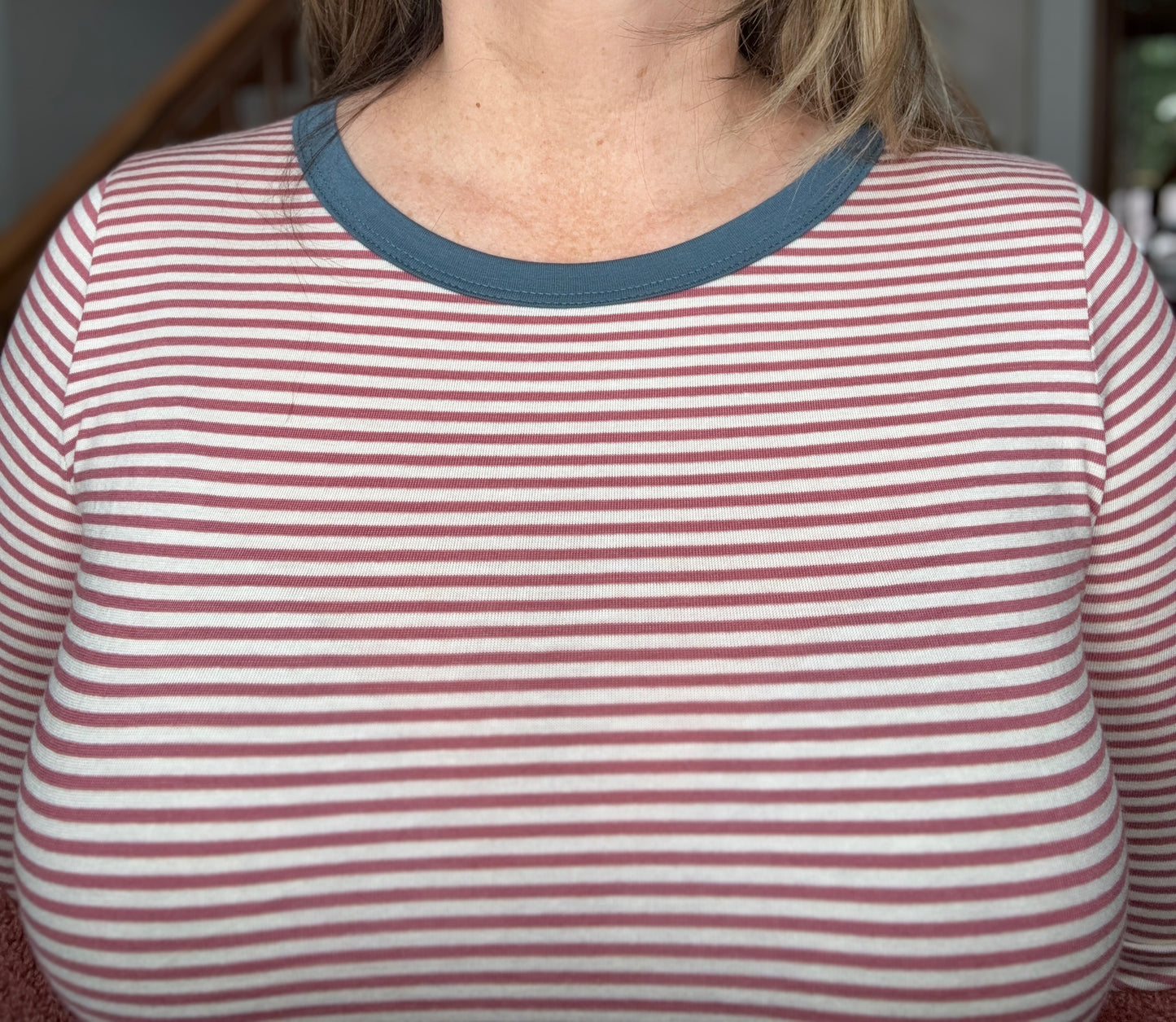 Stripe It Up Long Sleeve Tee in Red