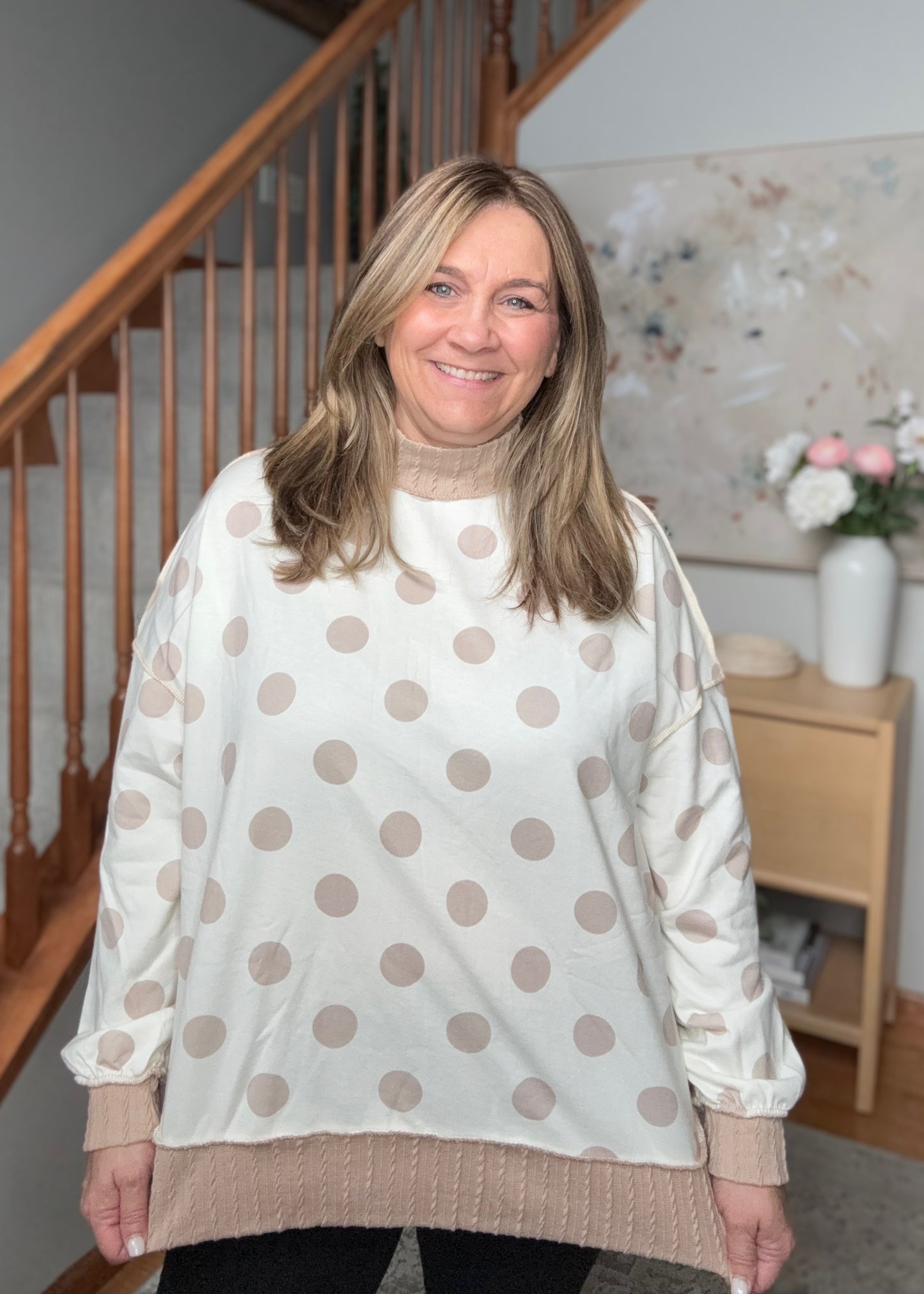 Dotted Daydream Polka Dot Pullover Top