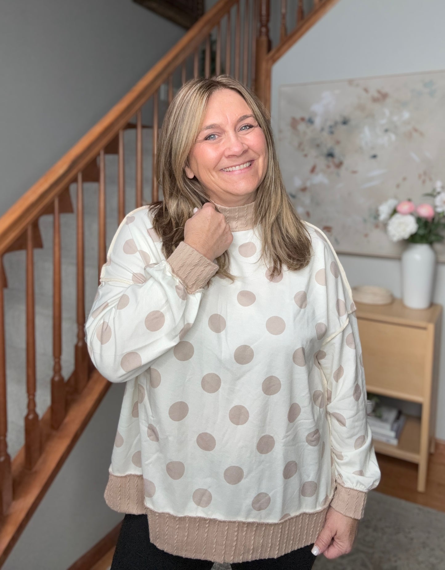 Dotted Daydream Polka Dot Pullover Top