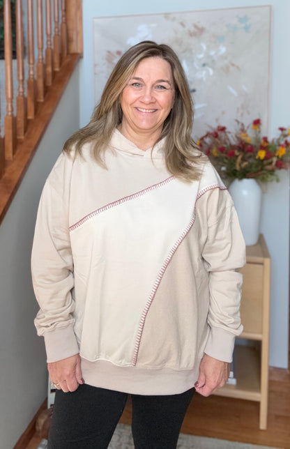 In Stitches Hoodie in Sand