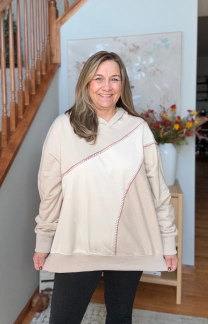 In Stitches Hoodie in Sand