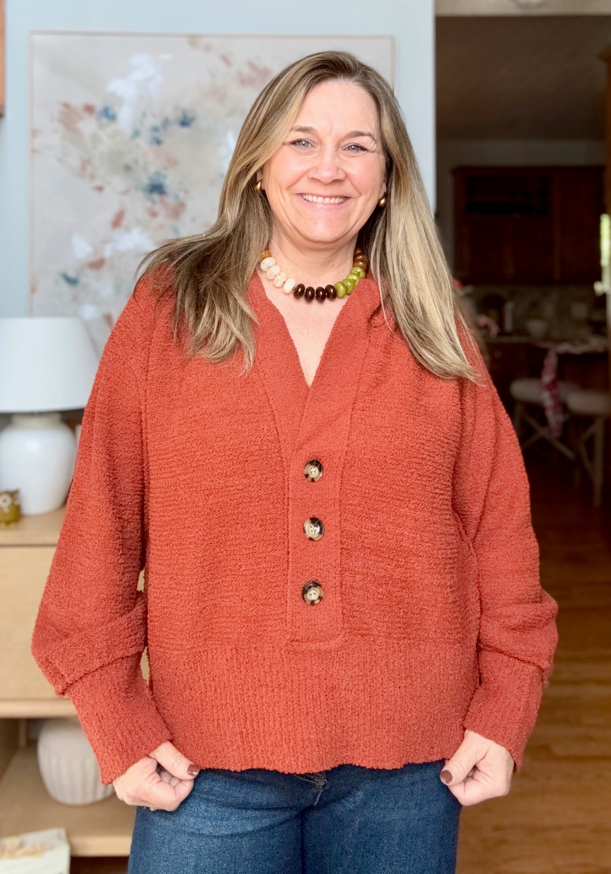 All For Me Henley Hoodie Sweater