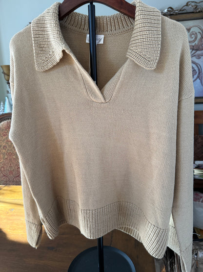 Sitting By The Fire V Neck Long Sleeve Sweater