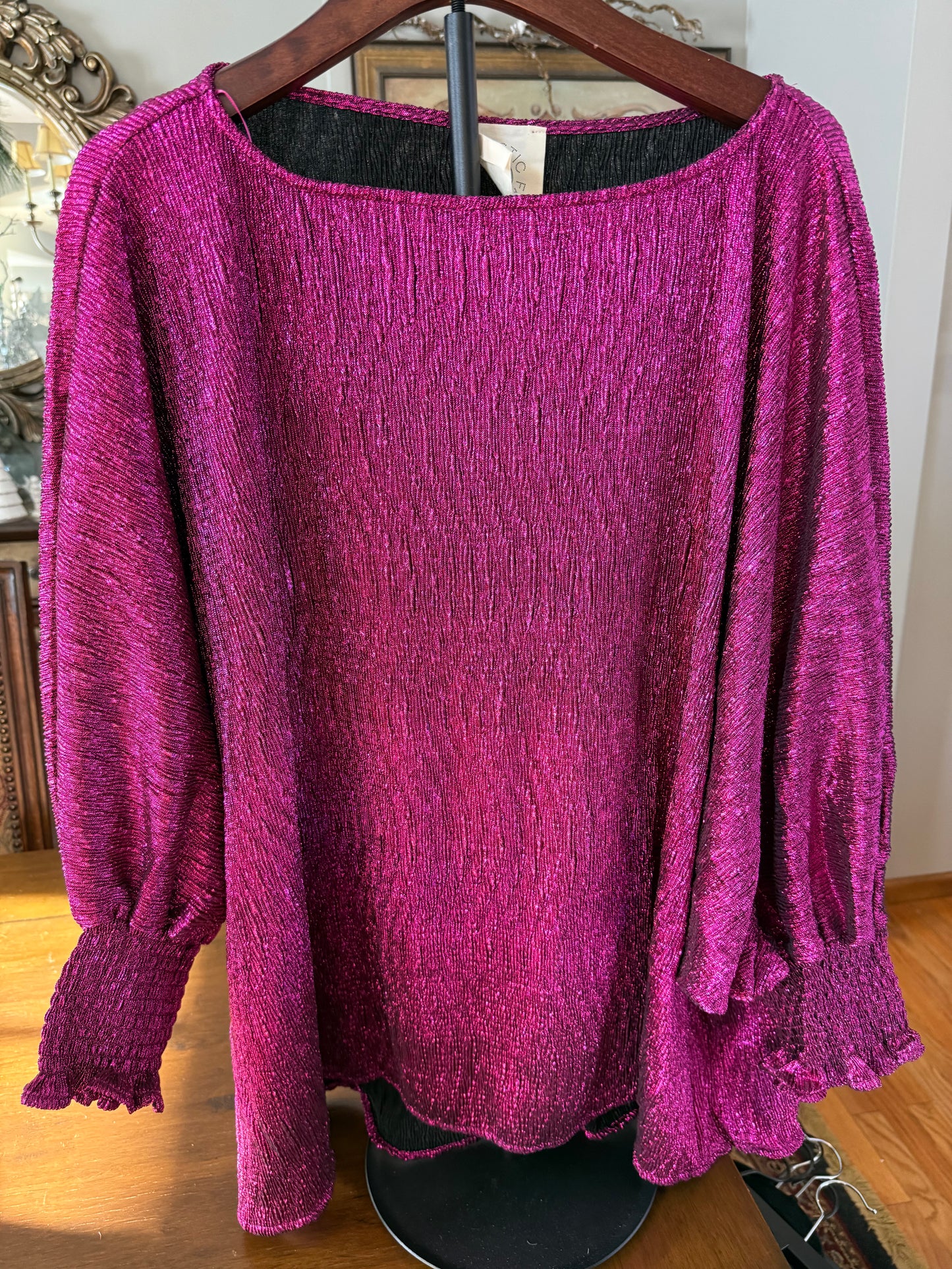 Pretty In Plum Puff Sleeve Blouse