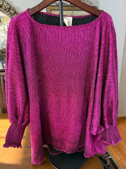Pretty In Plum Puff Sleeve Blouse