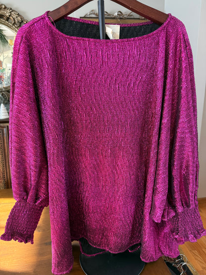 Pretty In Plum Puff Sleeve Blouse