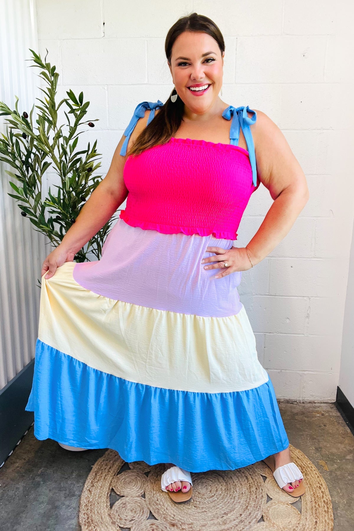 Vacay Vibes Color Block Maxi Dress