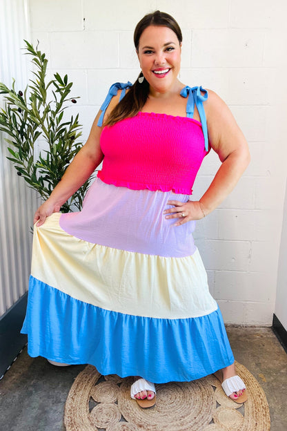 Vacay Vibes Color Block Maxi Dress