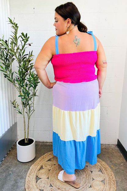 Vacay Vibes Color Block Maxi Dress