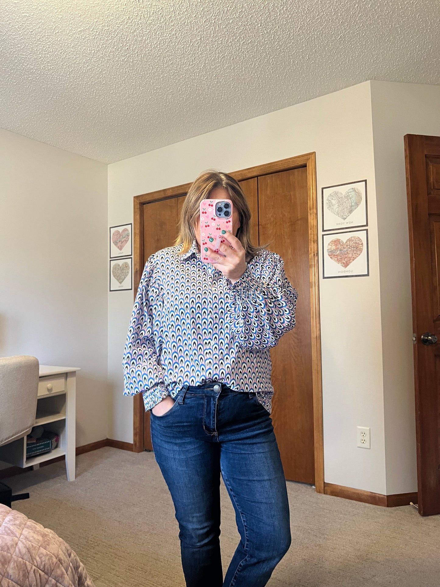 Skies Above Patterned Button Up Shirt