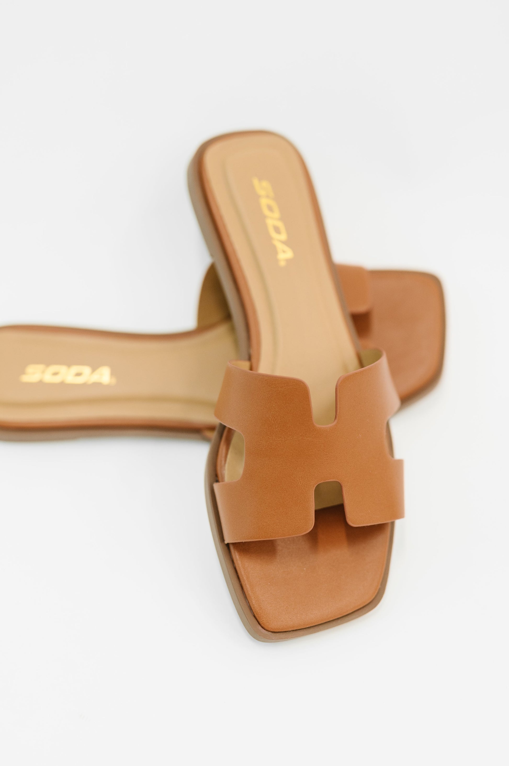 tan slide on sandals