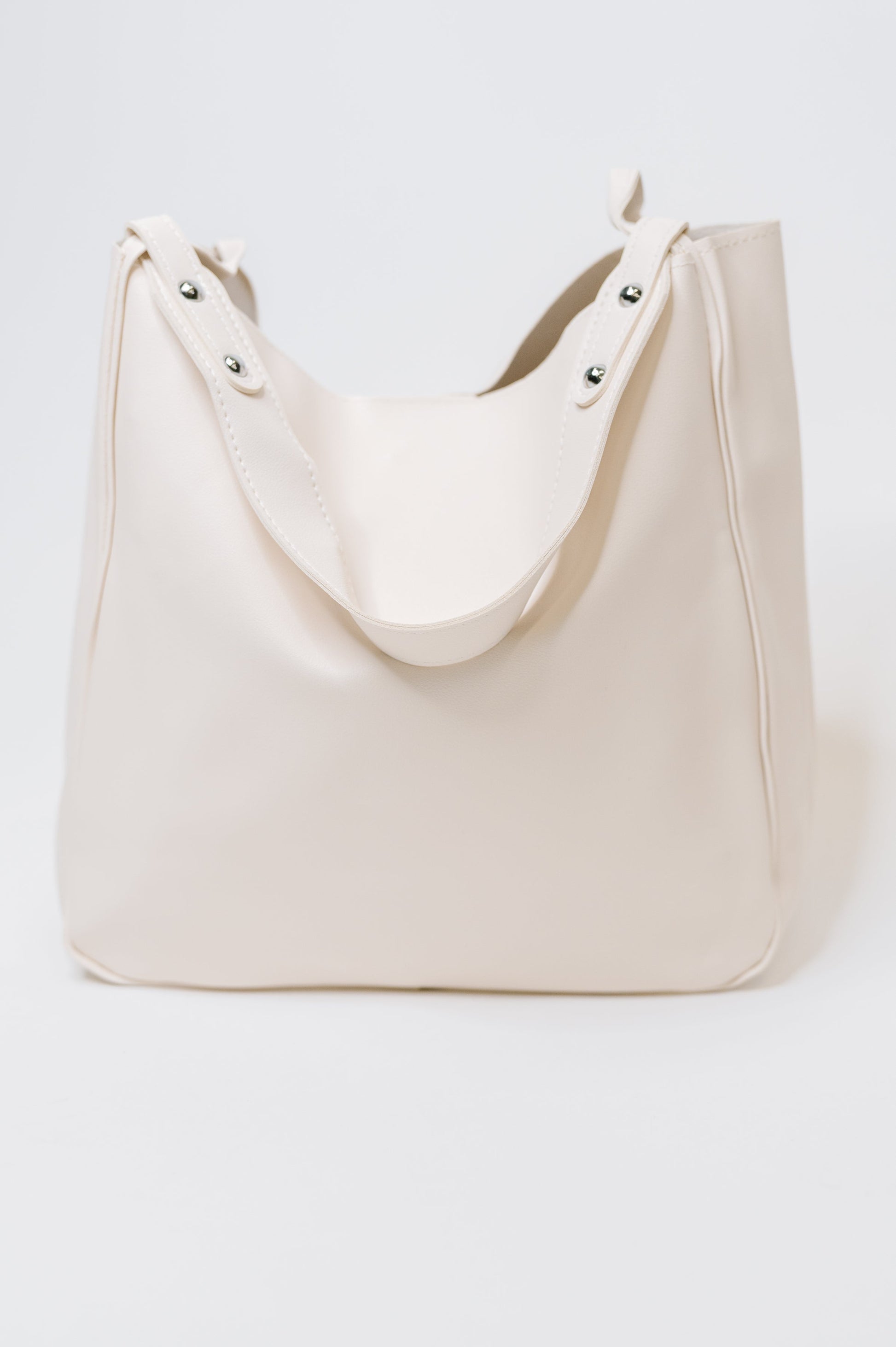 White shoulder bag on a white background