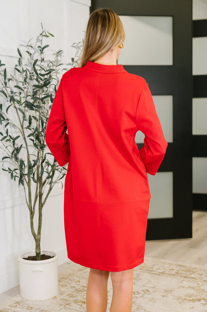 Portfolio Quarter Sleeve Dress in Red