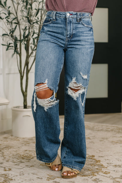 Roseanne High Waist Rigid Magic Column Straight Destructed + Adjustable WS Tabs