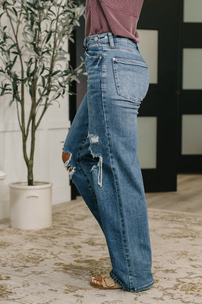 Roseanne High Waist Rigid Magic Column Straight Destructed + Adjustable WS Tabs