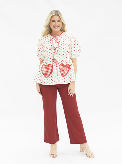 Polka-Dot Blouse with Bows