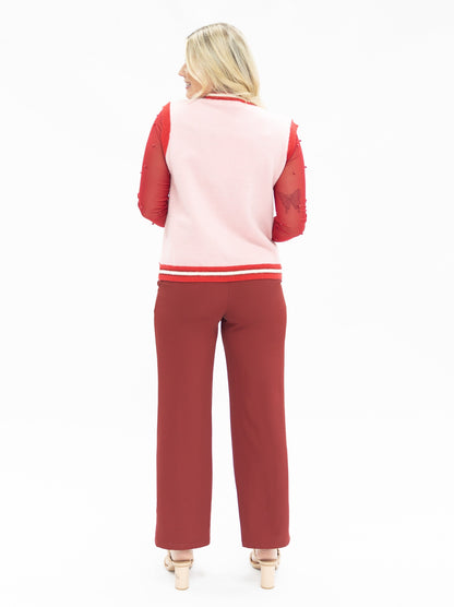 Sequin Hearts on Pink Sweater Vest