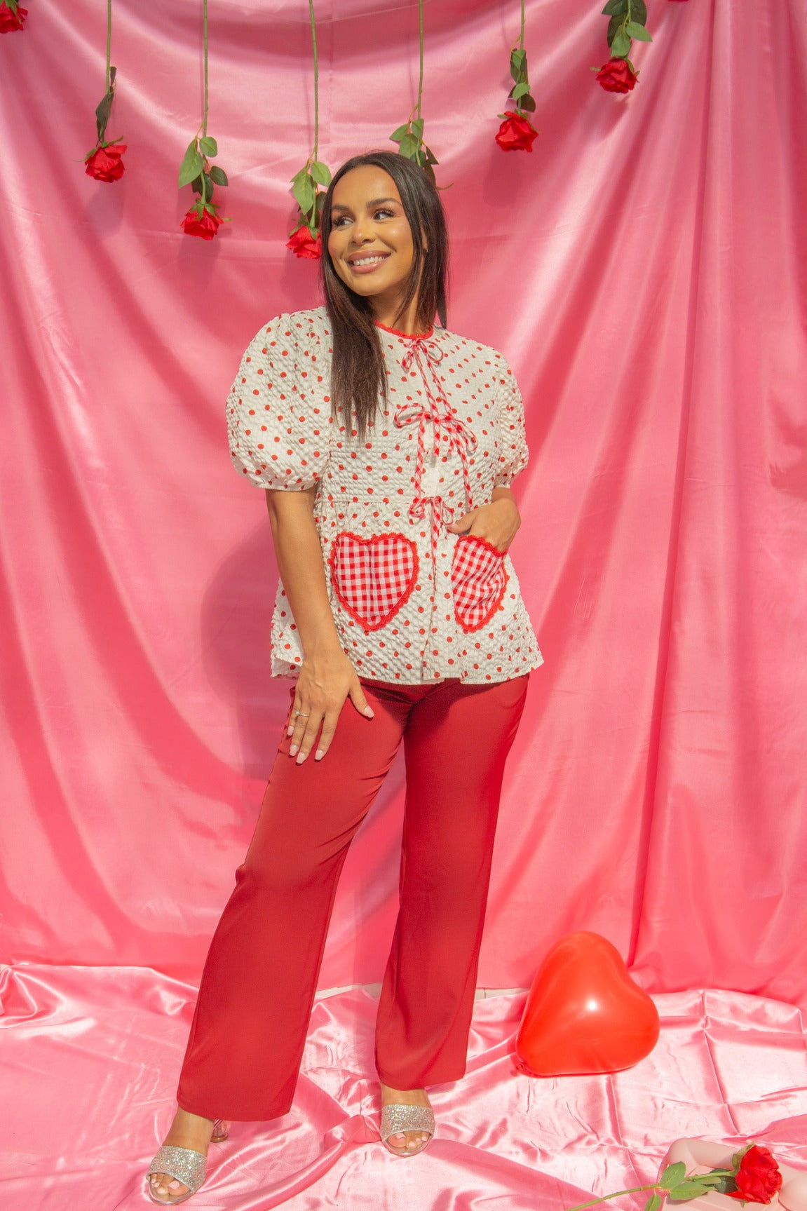 Polka-Dot Blouse with Bows