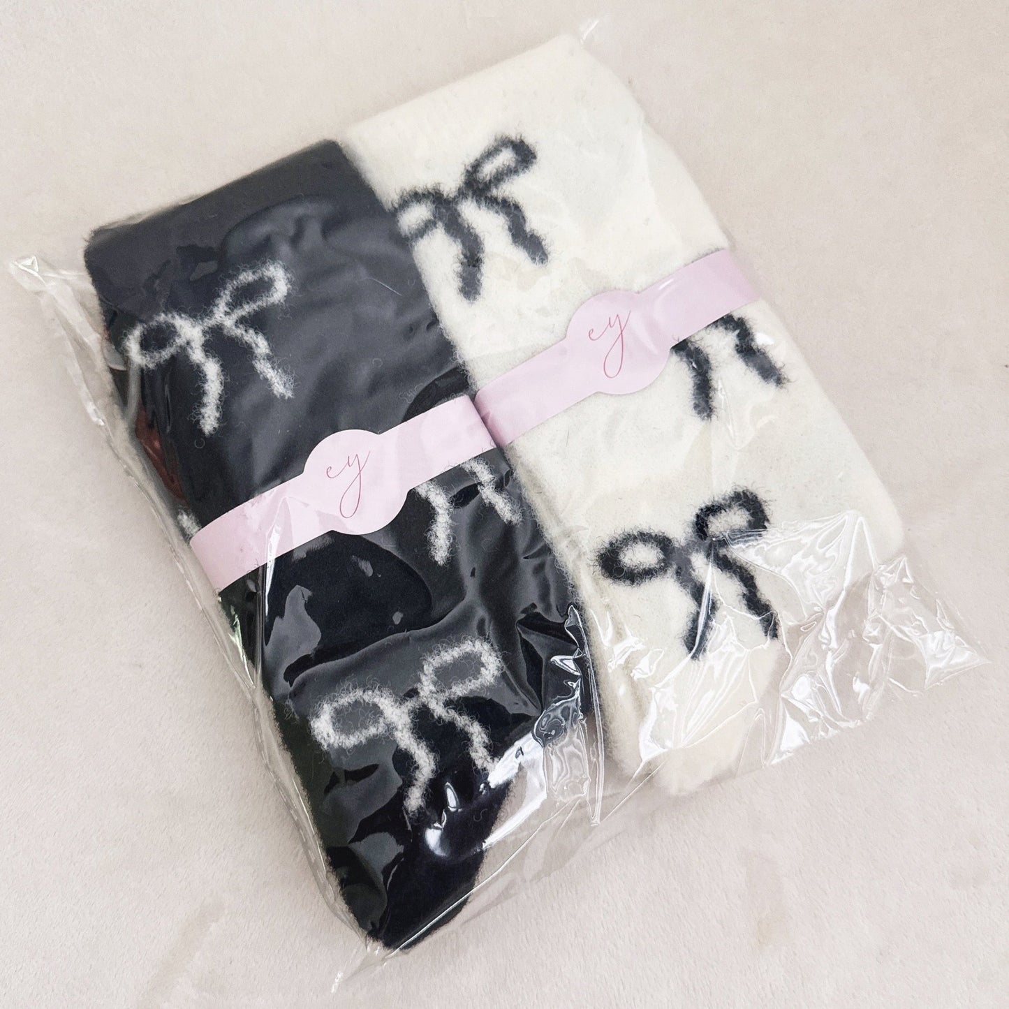 Sassy Bows Fuzzy Socks Set Of 2