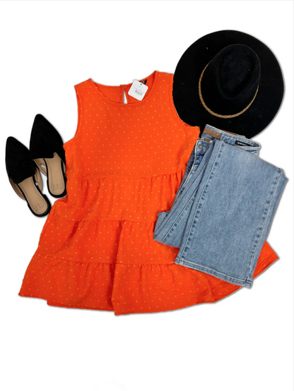 The Sun Kissed Sleeveless Tiered Top