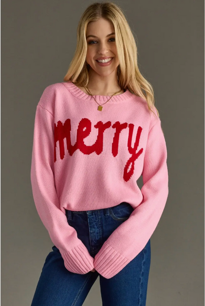Pink Merry Long Sleeve Sweater