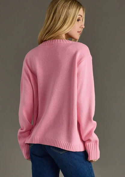Pink Merry Long Sleeve Sweater