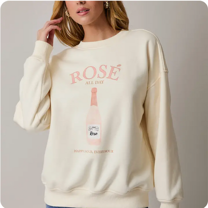 Rose All Day Graphic Fleece Sweatshirt