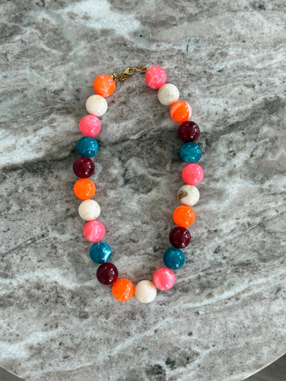 Cameron Large Beaded Fall MultiColored Necklace