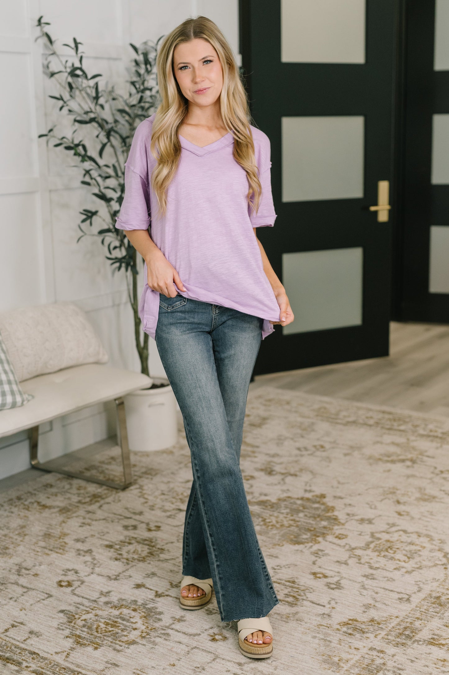 Thanks To You Relaxed Tee in Lilac