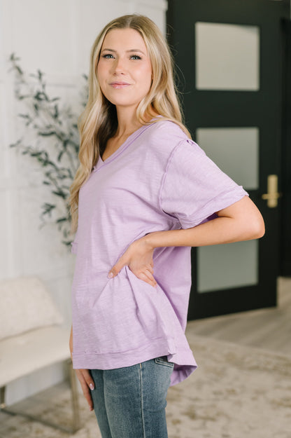 Thanks To You Relaxed Tee in Lilac