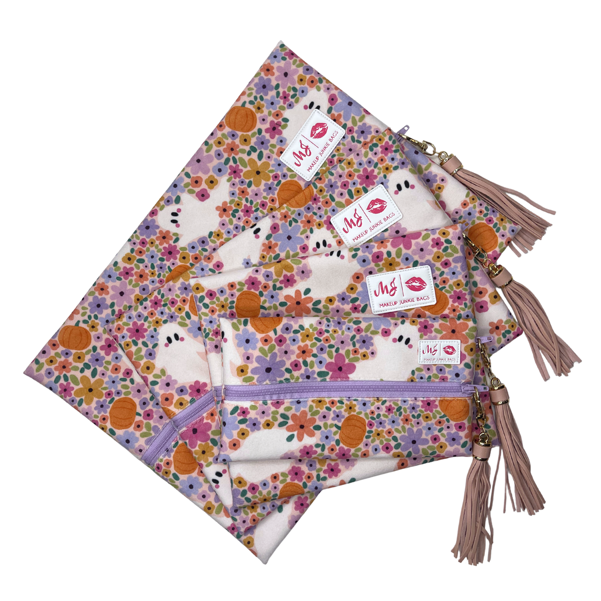 Boo-tiful Blooms Make Up Junkie Zipper Bag