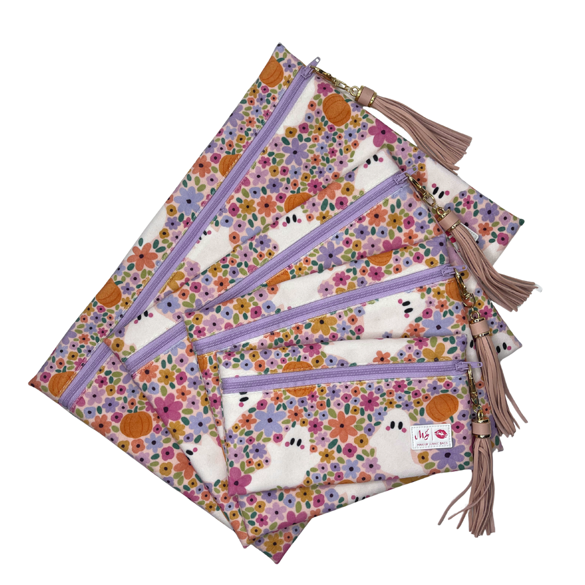 Boo-tiful Blooms Make Up Junkie Zipper Bag