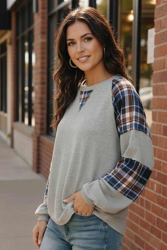 Plaid & Chill Thermal Long Sleeve Knit