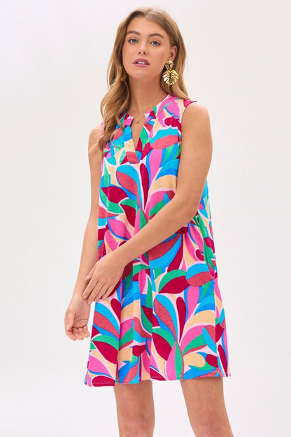 Lizzy Tank Dress in Royal Multi