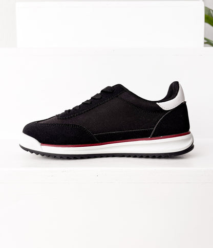 Tokyo Dual Stripe Sneakers in Black